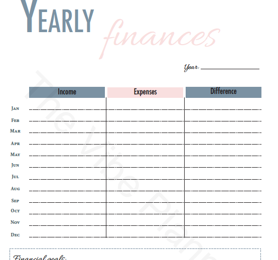 Fitness & Finance Printable Worksheet | Goodnotes Compatible - The Vibe Planner