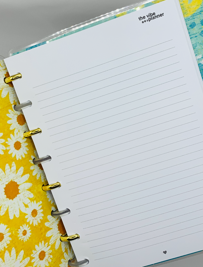 Notebook Paper Inserts - Refillable  - 120 Pages - The Vibe Planner